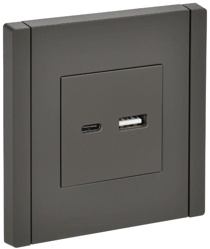 FORTE&PIANO Розетка USB A+C 3,1А FP350 серый | FP-U22-D31-K03 | IEK — IEK (ИЭК)