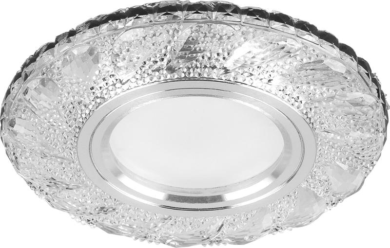 Светильник точечный встраиваемый под лампу, с LED подсветкой CD907 15LED*2835 SMD 4000K, MR16 50W G5.3, белый, хром | 28850 | FERON — миниатюра 1