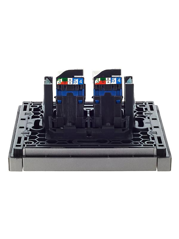 FORTE&PIANO Розетка комп. 2-ая RJ45 кат.6 FP534 сталь | FP-K20-2-K46 | IEK — миниатюра 10