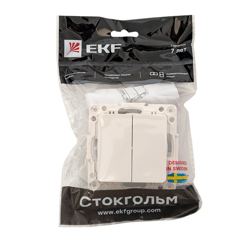 Стокгольм Механизм Выключателя 2-кл. 10А белый PROxima | EYV10-123-10 | EKF — миниатюра 6
