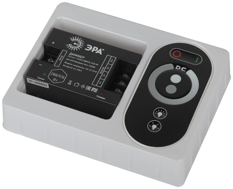Диммер для светодиодной ленты  Dimmer-12/24V-288/576-IP20-RF с радио пультом  | Б0061115 | ЭРА — миниатюра 2