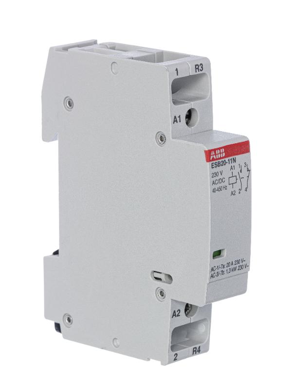 Контактор ESB20-11N-06 модульный (20А АС-1, 1НО+1НЗ), катушка 230В AC/DC | 1SBE121111R0611 | ABB — миниатюра 3