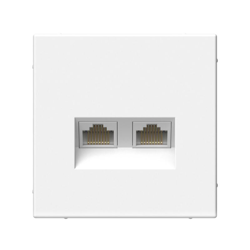 ArtGallery Белый Розетка двойная компьютерная RJ45+RJ45, кат.6А, механизм | GAL000188 | SE — Systeme Electric