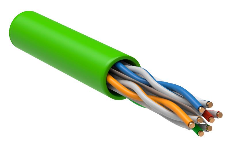 Кабель связи витая пара U/UTP, кат.6 4x2х23AWG solid, LSLTx, 305м, зеленый | LC1-C604-122 | ITK — ITK