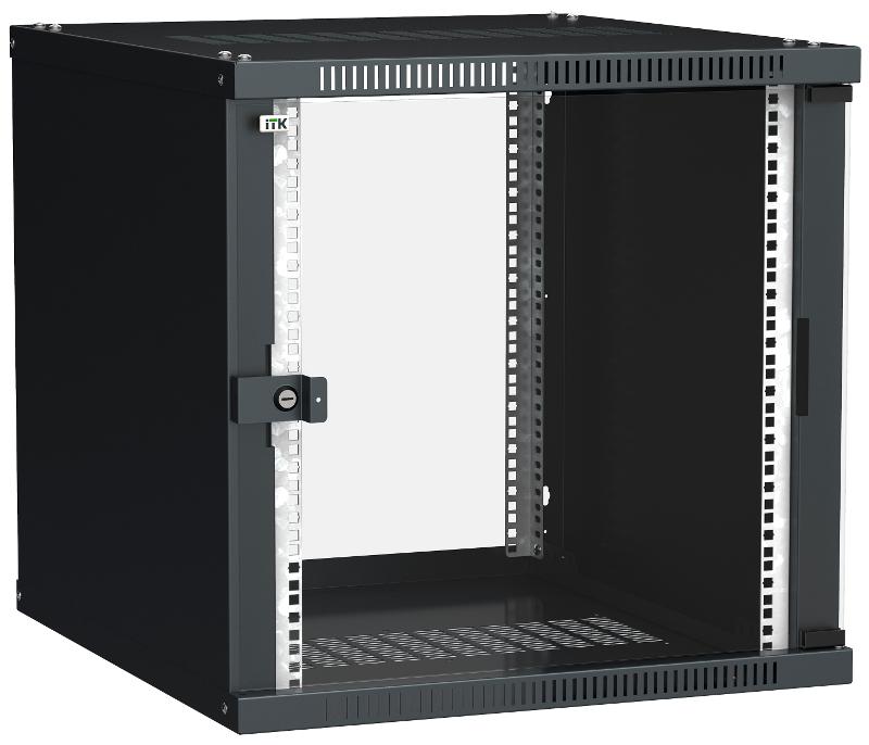 Шкаф LINEA WE 12U 600x450мм дверь стекло черный | LWE5-12U64-GF | ITK — ITK