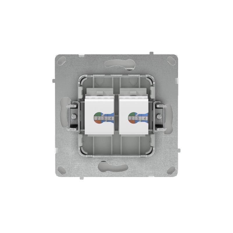 Компьютерная розетка RJ-45 без шторки, кат.6А двойная, KANT, белая магнолия | 7000674 | DKC — миниатюра 3