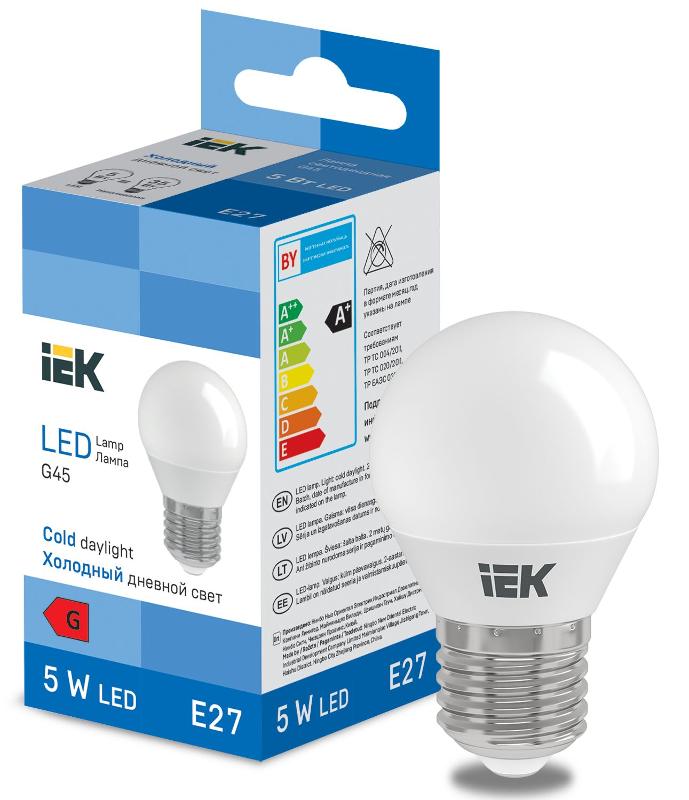 Лампа светодиодная Globe G45 400lm 6500k E27 | LL-I-G45-5-230-65-E27 | IEK — IEK (ИЭК)