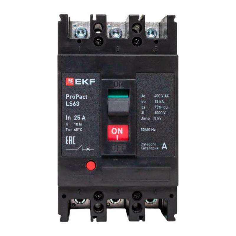 Выключатель автоматический LS63 15кА 3P 25А ProPact | mccb-63-15-3-25-ls | EKF — миниатюра 2