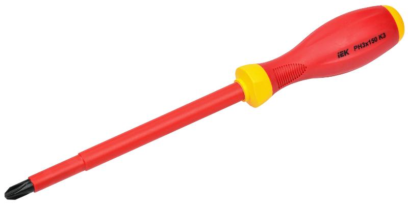 Отвертка диэлектрическая PH3х150 K3 ARMA2L 3 | A2L3-SC30-K3-PH-30-150 | IEK — миниатюра 1