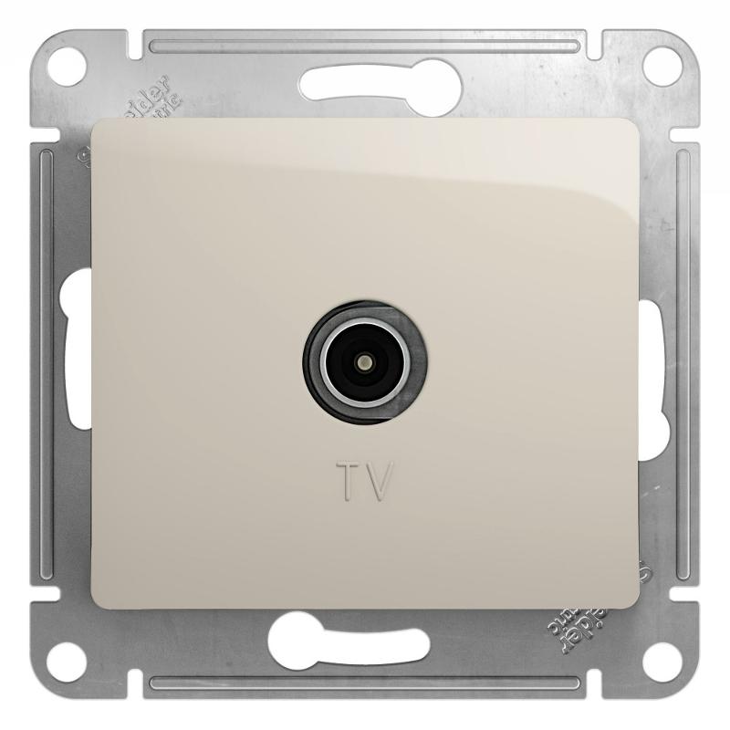 Glossa Молочный Розетка TV проходная 4DB | GSL000992 | SE — Systeme Electric