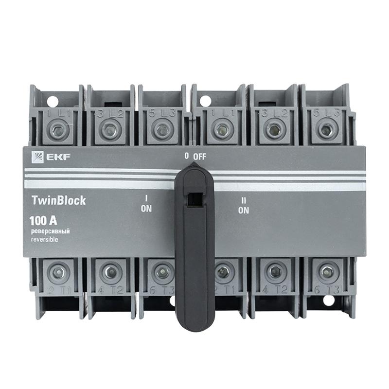 Рубильник 100A 3P реверсивный c рукояткой управления для прямой установки TwinBlock EKF | tb-s-100-3p-rev | EKF — миниатюра 7