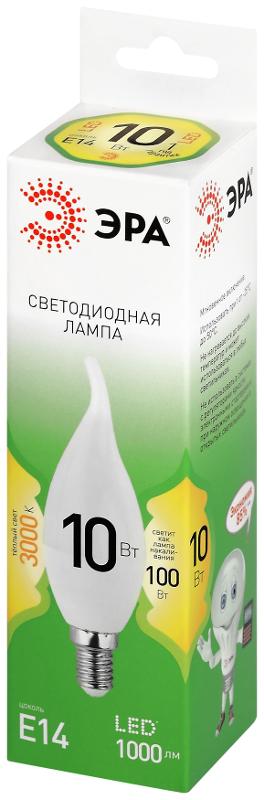 Лампа светодиодная  GREEN LINE LED BXS-10W-830-E14 GL E14 10 Вт свеча на ветру теплый свет | Б0067120 | ЭРА — миниатюра 5