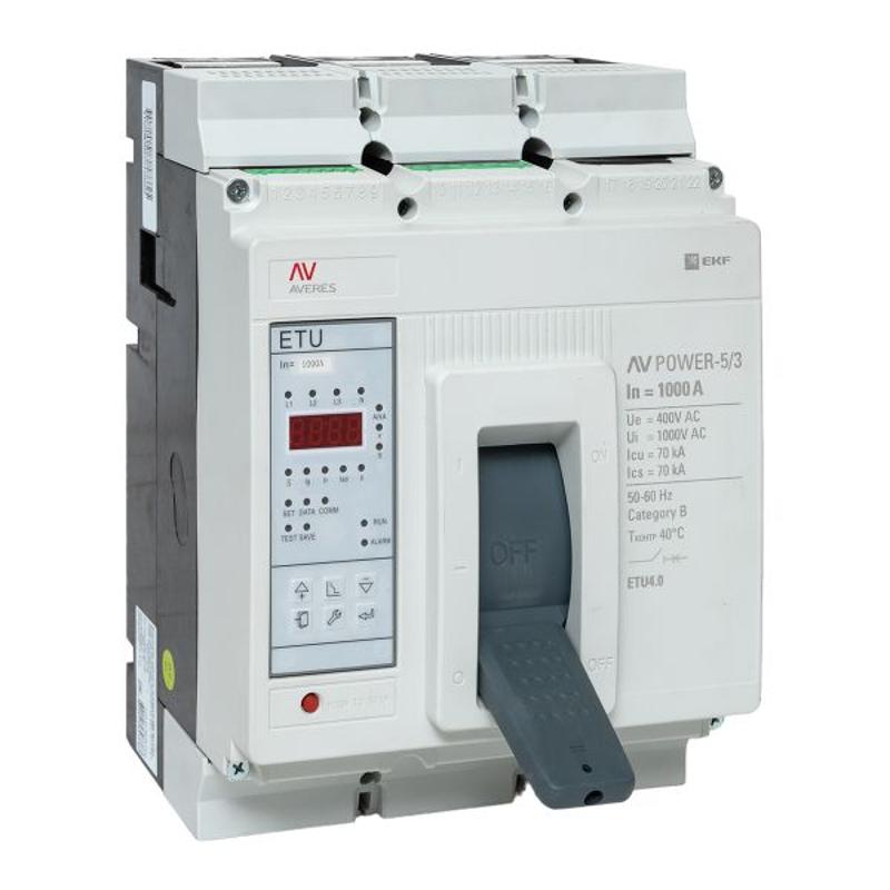 Выключатель автоматический AV POWER-5/3 1000А 70kA ETU4.0 AVERES | mccb-53-1000M-4.0-av | EKF — EKF