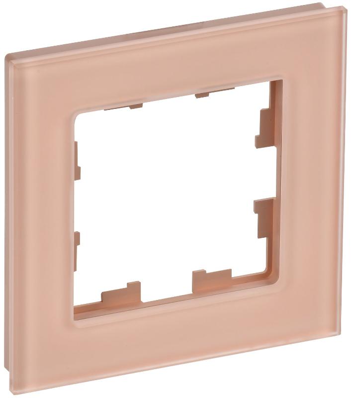 BRITE Рамка 1-ая РУ-1-2-БрП стекло персиковый матовый | BR-M12-G-31-K96 | IEK — IEK (ИЭК)