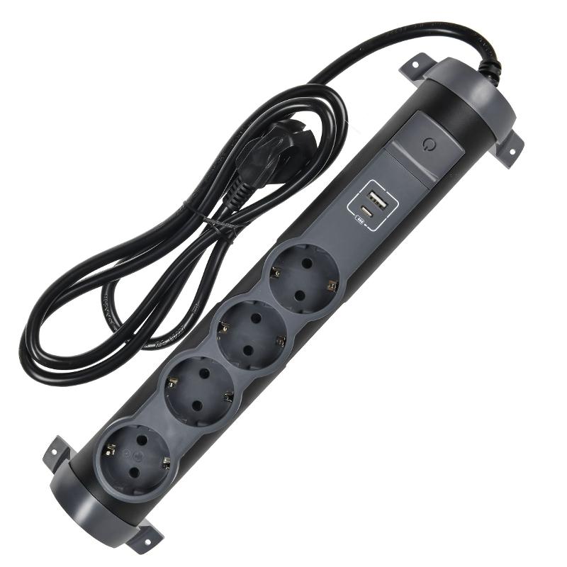 COMFORT Удл. У04К 1,5м 3х1,5мм2 16А USB A+C 20Вт черн. — миниатюра 4