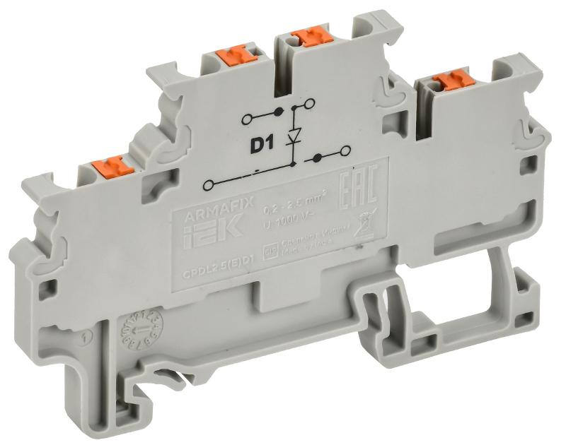 ARMAFIX Колодка клемм. CPDL2.5(E)D1 2-ур. с встр. диод.  | AF-CT23-07-22-K03-002 | ИЭК — миниатюра 2