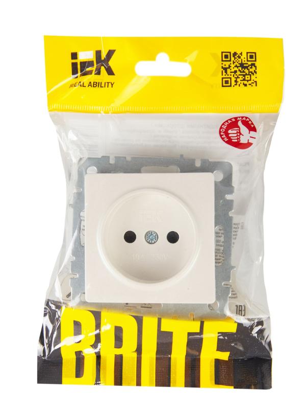 BRITE Розетка без заземления со шторками 10А РСш10-2-БрЖ жемчуг | BR-R13-10-K36 | IEK — миниатюра 6