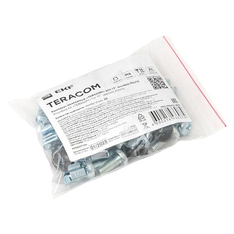 Комплект монтажный TERACOM для 19" шкафов М6х16 (20 компл.) | TRC-M6x16-s20 | EKF — миниатюра 5