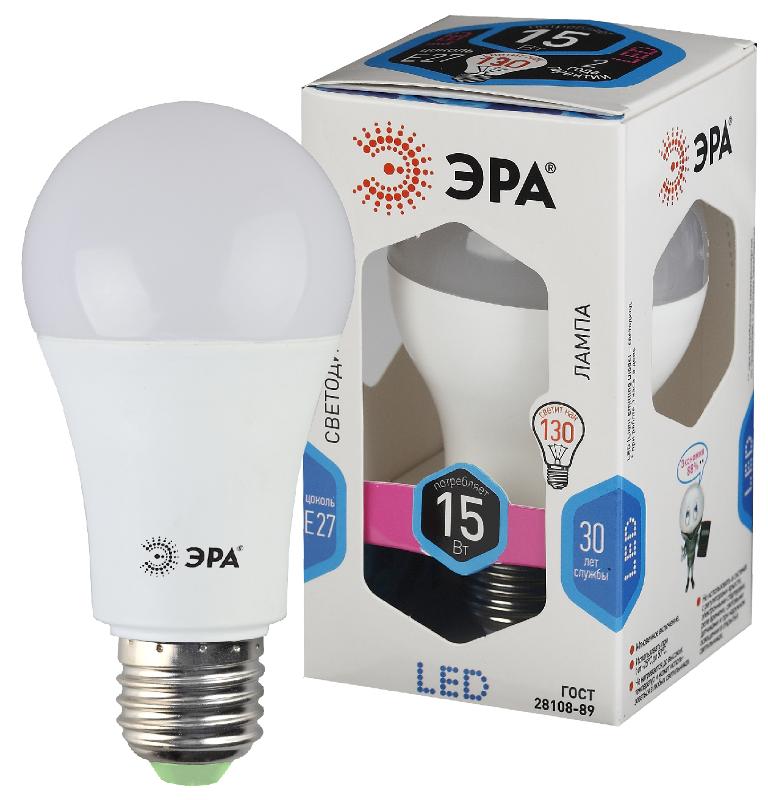 Лампа светодиодная LED 15Вт Е27 4000К СТАНДАРТ smd A60-15W-840-E27 | Б0033183 | ЭРА — ЭРА (Энергия света)