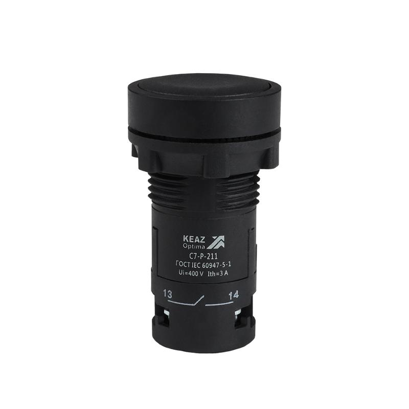 Кнопка OptiSignal Compact D22 C7-P-211 черная 1НО+1НЗ XB7NA25 | 362043 | КЭАЗ — фото 1 | Sento