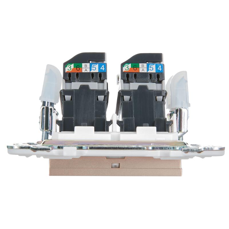 SKANDY Розетка компьютерная двойная RJ45 кат.5E SK-K03Sa песочный | SK-K20-1-K98 | IEK — миниатюра 5