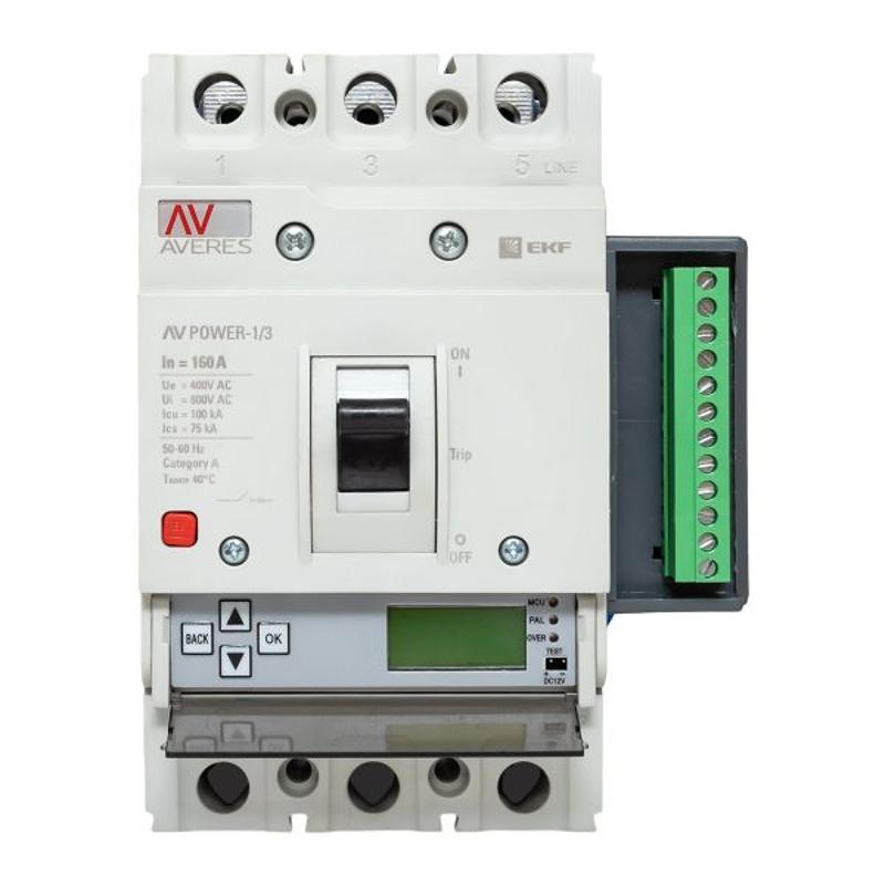 Выключатель автоматический AV POWER-1/3 160А 100kA ETU6.2 AVERES | mccb-13-160H-6.2-av | EKF — миниатюра 18