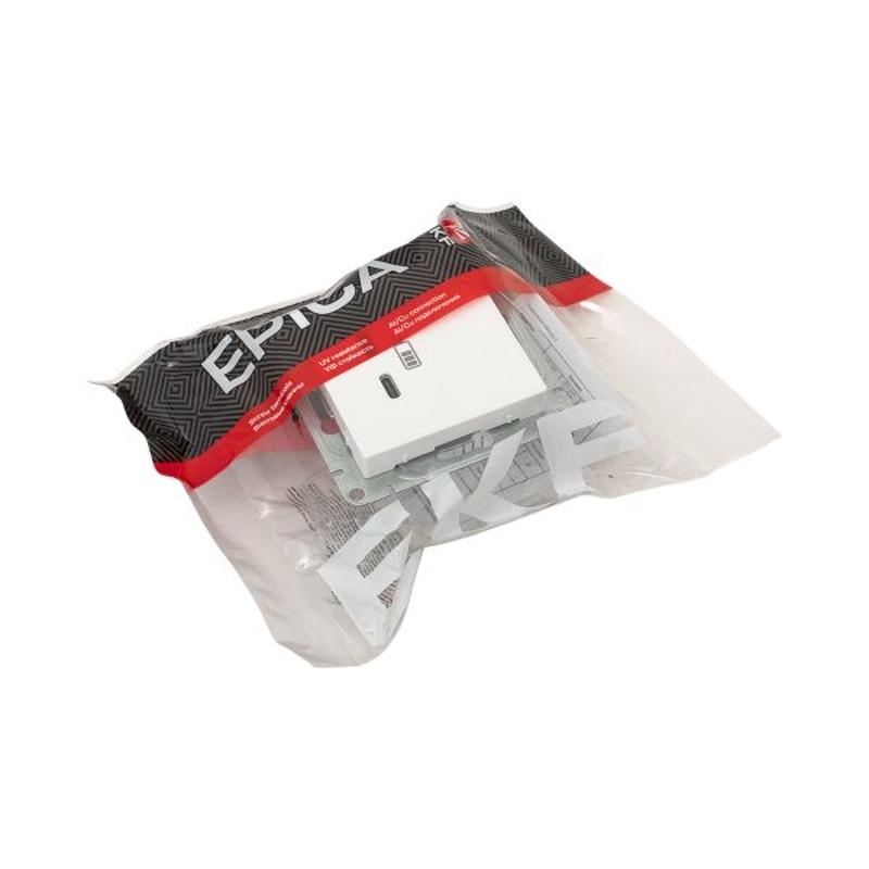 Механизм розетки USB-C - 2шт, белый Эпика EKF | UP1-SOW-2USBC | EKF — миниатюра 13