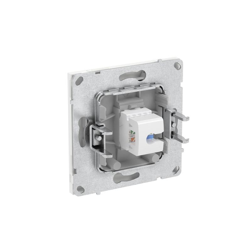 Компьютерная розетка RJ-45 без шторки, кат.5е одинарная, KANT, белый песок | 7010663 | DKC — миниатюра 5