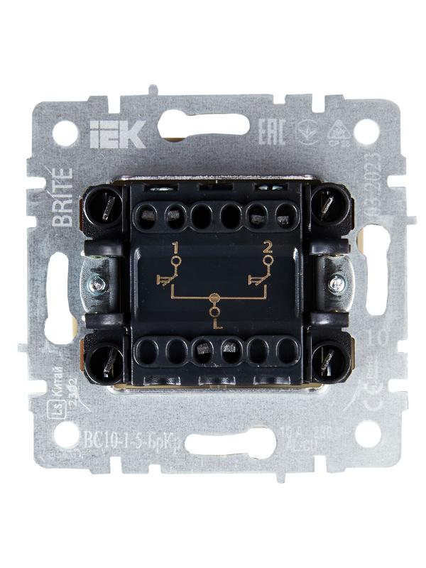 BRITE Выключатель жалюзи 10А ВС10-1-5-БрКр бежевый  | BR-V15-0-10-K10 | IEK — миниатюра 5