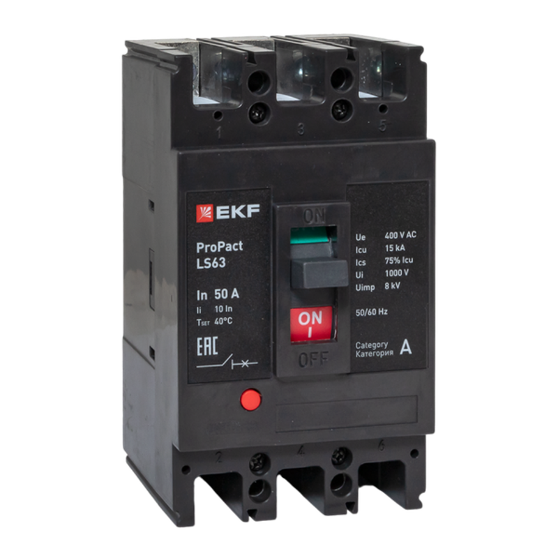 Выключатель автоматический LS63 15кА 3P 50А ProPact | mccb-63-15-3-50-ls | EKF — EKF