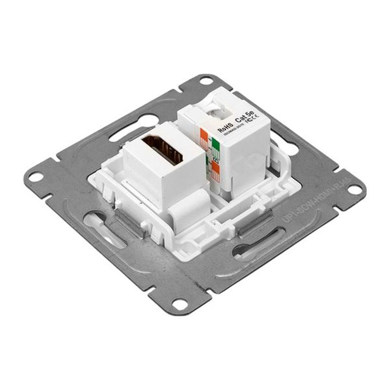 Механизм розетки HDMI+RJ45 (cat5), белый Эпика EKF | UP1-SOW-HDMI+RJ45 | EKF — миниатюра 10