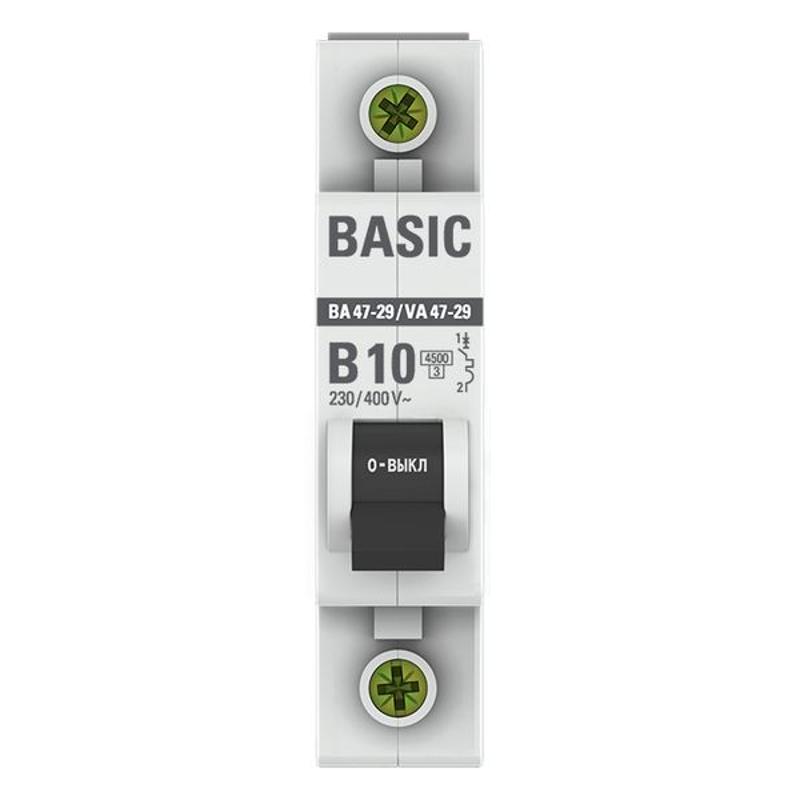 Выключатель автоматический однополюсный 1P 10А (B) 4,5кА ВА 47-29 EKF Basic|mcb4729-1-10-B|EKF — миниатюра 4