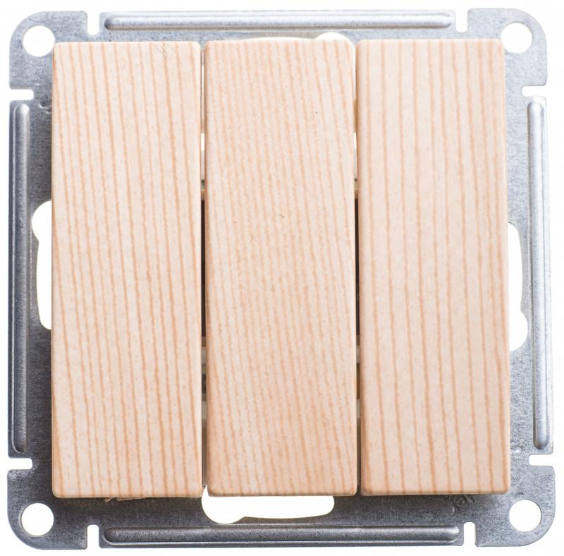 W59 Сосна Выключатель 3-клавишный, 10АХ | VS0510-351-7-86 | SE — Systeme Electric