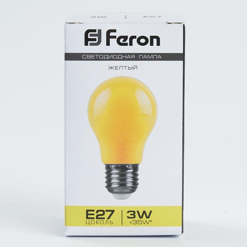 Лампа светодиодная для белт лайта LB-375 (3W) 230V E27 желтый A50 | 25921 | FERON — миниатюра 4