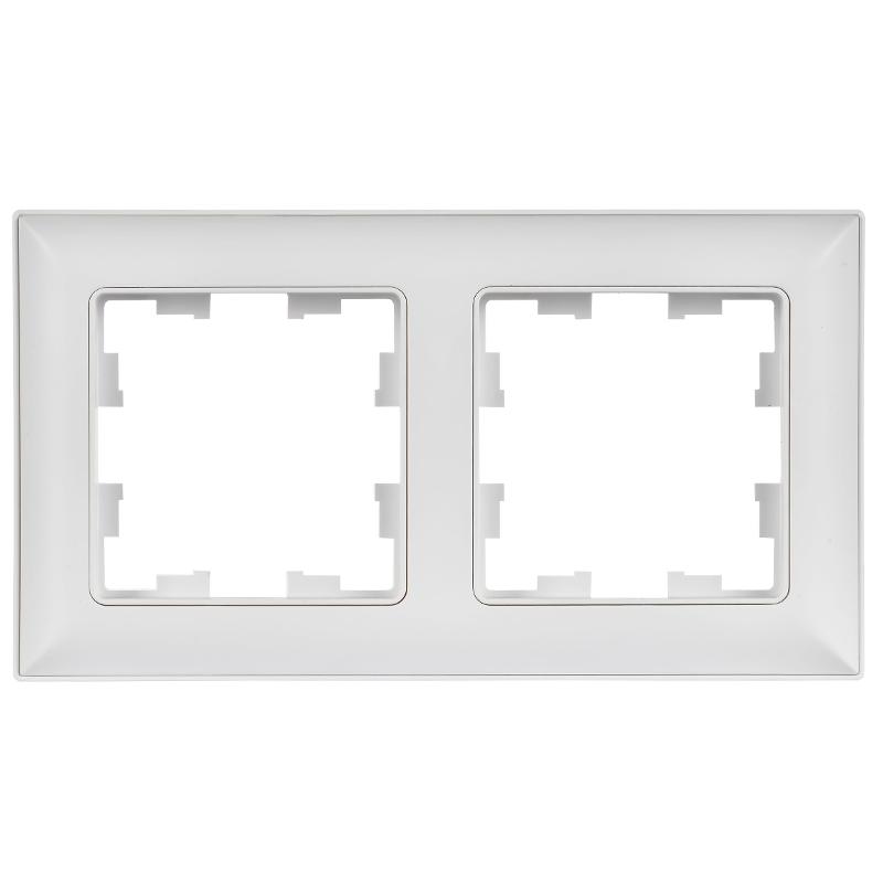 BRITE Рамка 2-местная РУ-2-БрАБ арктический белый/белый  | BR-M22-12-K91 | IEK — миниатюра 2