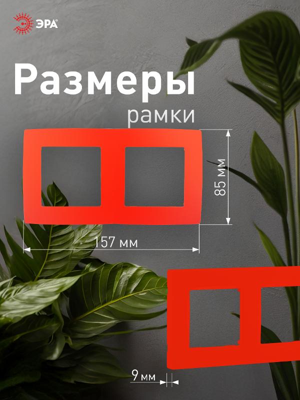 Рамка на 2 поста 12-5002-23  ,  красный  |Б0019397 | ЭРА — миниатюра 4