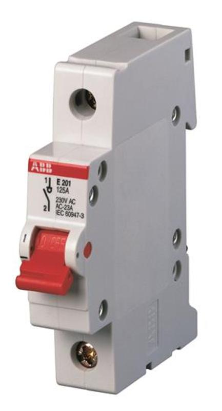 Рубильник 1 пол. E201r 80A рычаг красный | 2CDE281001R0080 | ABB — ABB