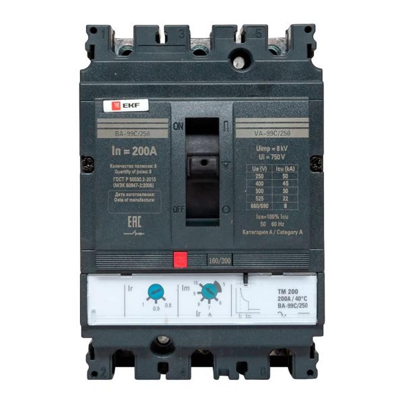 Выключатель автоматический ВА-99C (Compact NS) 250/200А 3P 45кА EKF PROxima | mccb99C-250-200 | EKF — миниатюра 17