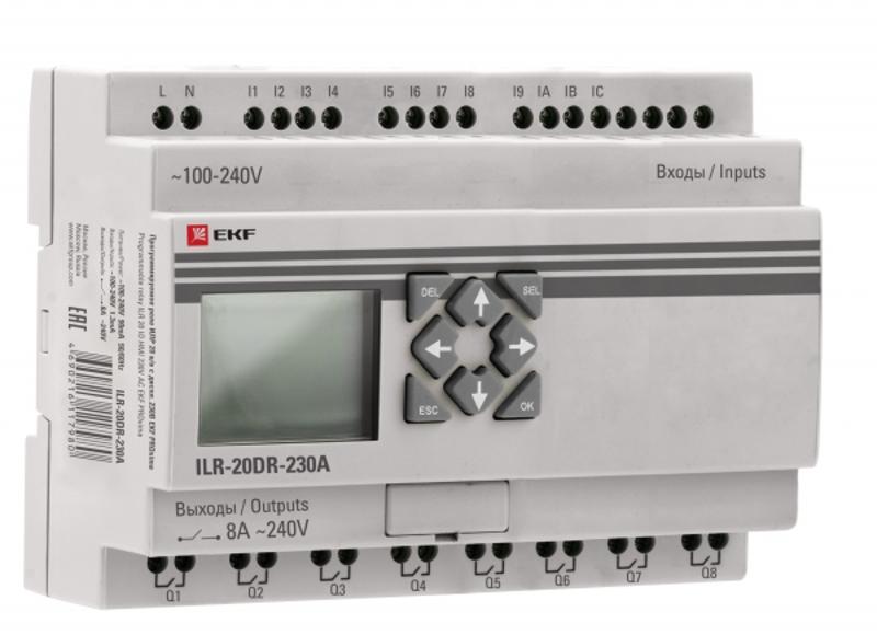 Программируемое реле 20 в/в с диспл. 230В PRO-Relay EKF PROxima | ILR-20DR-230A | EKF — EKF