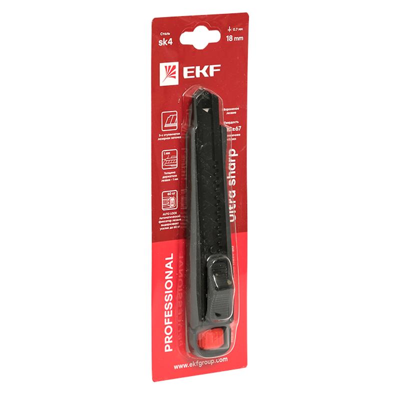 Нож строительно-монтажный 18 мм НСМ-80 (SK4) Heavy Duty (до 60 кг) EKF Professional | ncm-80-pro | EKF — миниатюра 4