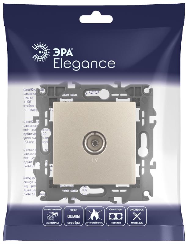 14-3101-04 Розетка TV одиночная, IP20, Эра Elegance, шампань | Б0034293 | ЭРА — миниатюра 2