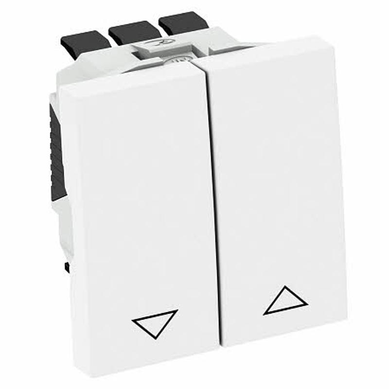 Выключатель для рольставней двухклавишный 1-полюс 10A 250В 1 модуль Modul45, 45х45мм белый | 6120980 | OBO Bettermann — миниатюра 2