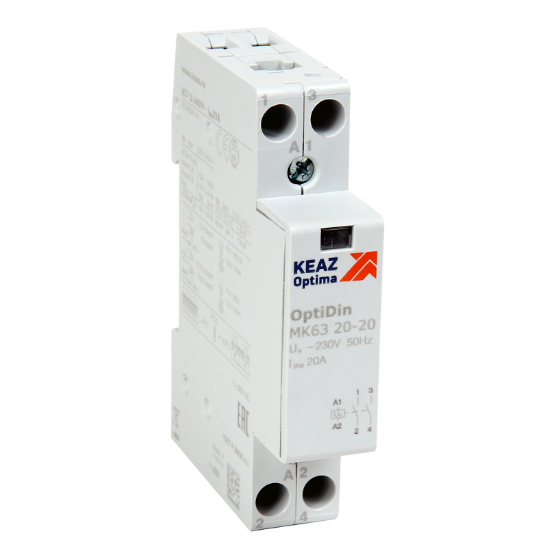Контактор модульный OptiDin МК63-2010-230AC | 236840 | КЭАЗ — КЭАЗ (Курский электроаппаратный завод)