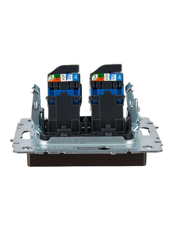 BRITE Розетка компьютерная 2-ая RJ45 кат.6 РК11-2-БрТБ темная бронза | BR-K20-2-K45 | IEK — миниатюра 5