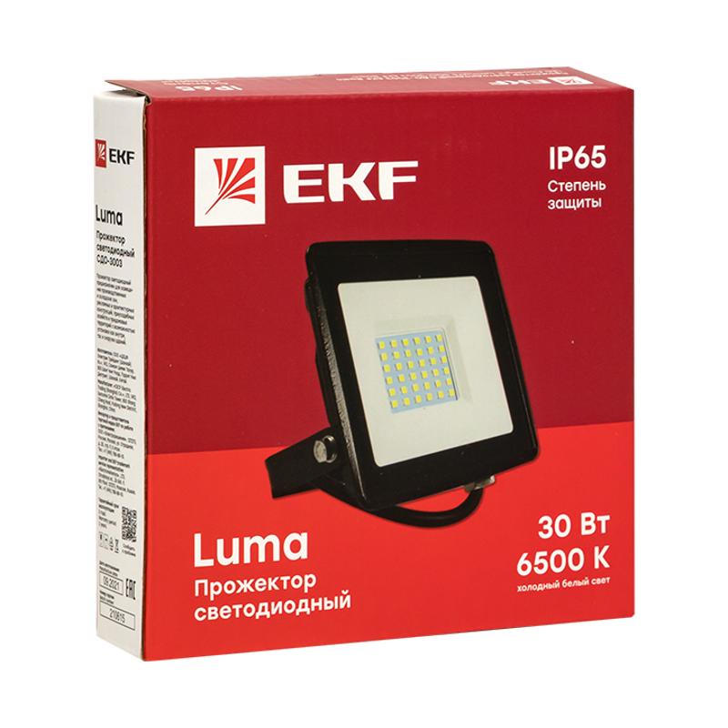 Прожектор светодиодный СДО-3003 30Вт 6500К IP65 EKF Basic | FLL-3003-30-6500 | EKF — миниатюра 2