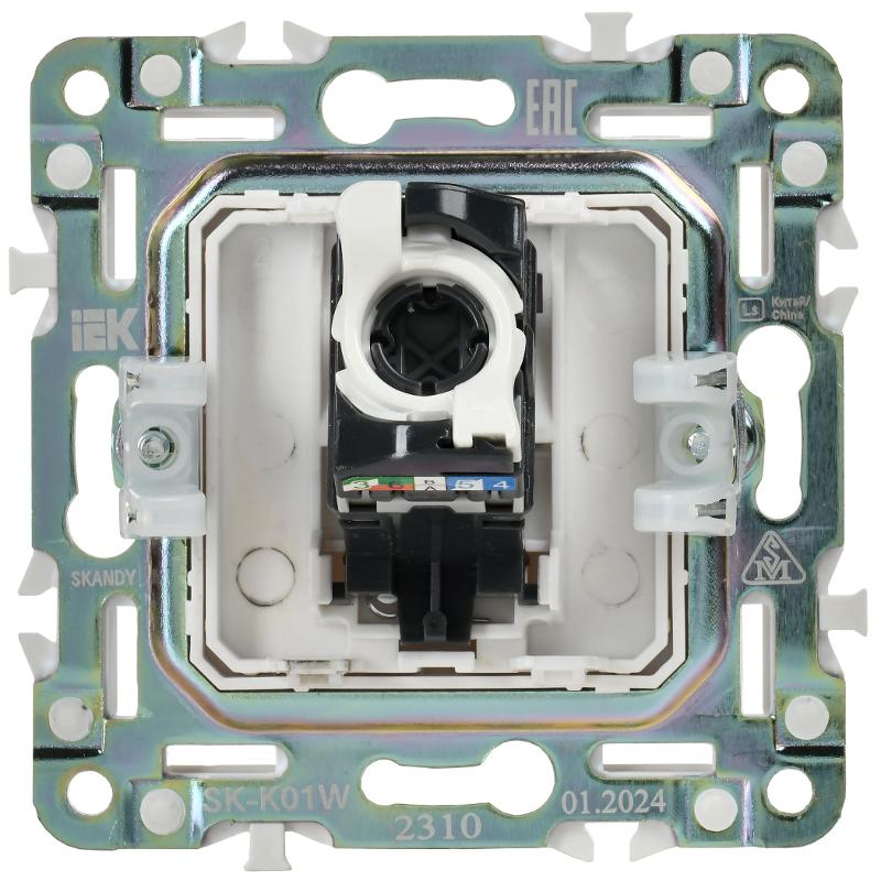 SKANDY Розетка компьютерная RJ45 кат.5E SK-K01W арктический белый | SK-K10-1-K01 | IEK — миниатюра 6