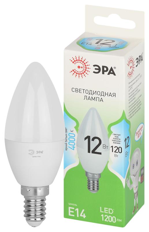 Лампа светодиодная GREEN LINE LED B35-12W-840-E14 GL E14 12 Вт свеча яркий белый свет | Б0067140 | ЭРА — миниатюра 1