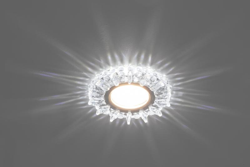 Светильник точечный встраиваемый под лампу, с LED подсветкой CD910 15LED*2835 SMD 4000K, MR16 50W G5.3, прозрачный, хром | 28893 | FERON — миниатюра 2