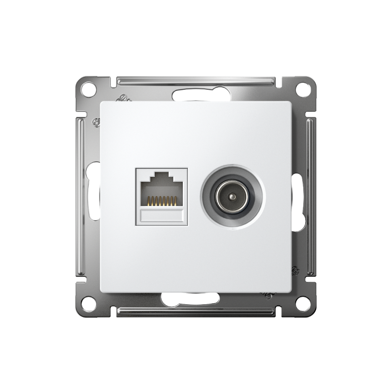 AtlasDesign Лотос Розетка 2-ая TV + компьютерная RJ45, кат. 5Е | ATN001389 | SE — миниатюра 2