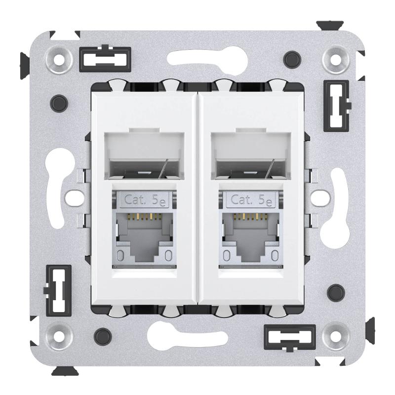 Розетка RJ-45 в стену, 5e двойная экранированная, "Avanti", "Белое облако" (замена на 4400764) | 4400364 | DKC — миниатюра 2